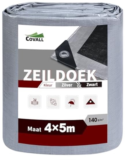 Waterdichte Zware Duty Zeil 4x5m - Multifunctioneel Grondzeil voor Tuin, Auto's, en Tent