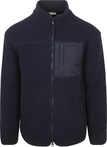 KnowledgeCotton Apparel Vest Fleece Donkerblauw (navy) - Maat XL - Heren