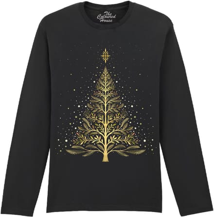 Kerstmis Christmas Night Glowing Tree The Coloured House Longsleeve T-shirt S