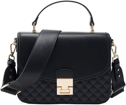 SEIDENFELT MANUFAKTUR Schoudertas Handtas Viiala Handbag Black Quilted Zwart