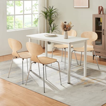 Eetkamerstoelen Kil set van 4 naturel en chroom [en.casa]