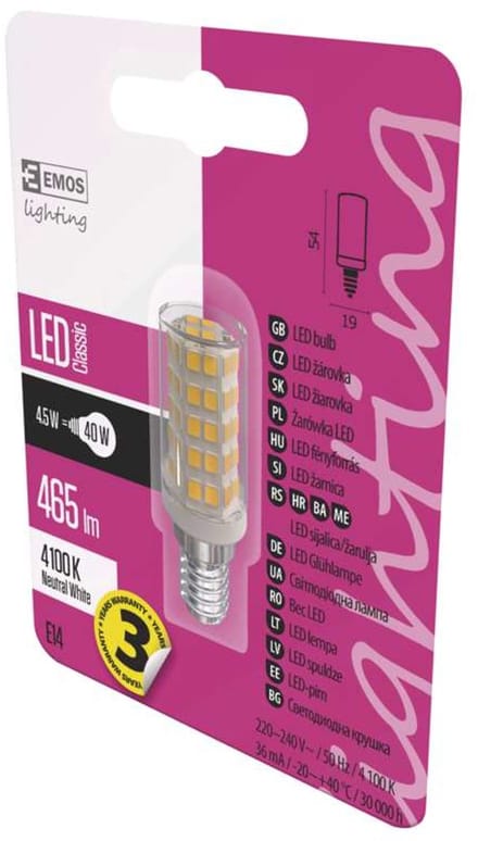 EMOS Classic LED E14 - 4.5W (40W) - Neutraal Wit - Niet Dimbaar