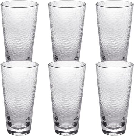 Wilmax Gehamerd Glas 450 ml Set van 6 WL-888630/A6