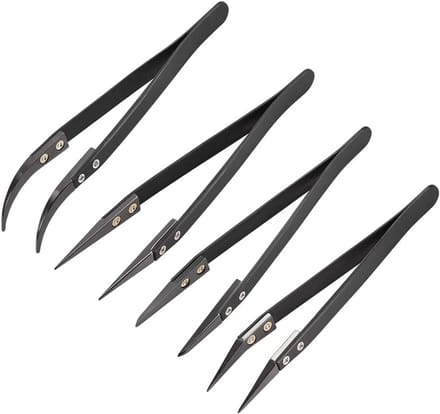 Precisie Keramische Pincet Set (4 stuks) - Hittebestendig & Niet-Geleidend