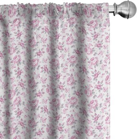 ABAKUHAUS Shabby Flora gordijnen – 2x75x175 cm – microvezel – halfdonker