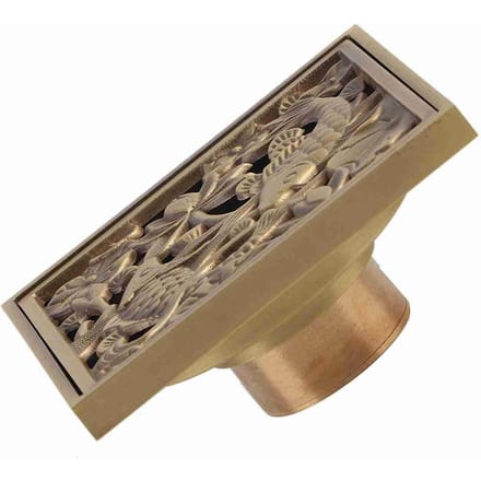Antiek Messing 10cm Douchevloerafvoer Badkamer Afvalafvoer Zeef Deksel Rooster Like a fish in water