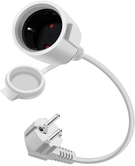 Schuko Verlengkabel Waterdicht 1m 16A 250V IP44 Voor Binnen en Buiten