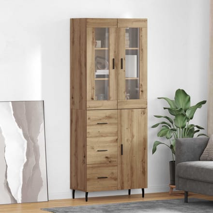 vidaXL - Highboard - 2 - st - Artisan - Eiken - 69,5 - x - 34 - x - 180 - cm - Bewerkt - hout