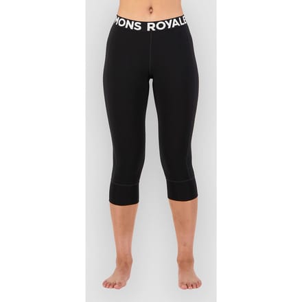 Mons Royale Cascade Merino Base Layer 3/4, thermobroek, dames, zwart