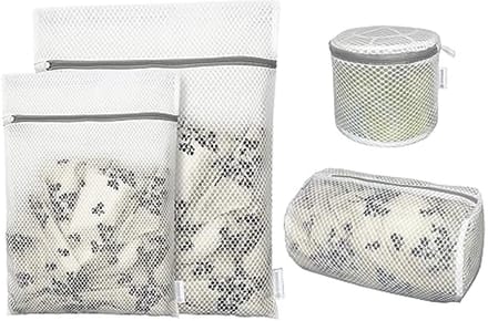 Honingraatgaas waszakken voor delicate kleding - 4 stuks met rits