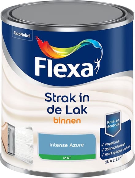 Flexa - Strak In De Lak Binnenlak Mat - Intense Azure - Mengverf - 1 L
