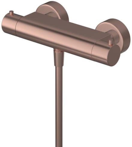 Hotbath Cobber - Douchemengkraan Thermostatisch - met Onderaansluiting - Geborsteld Koper Pvd