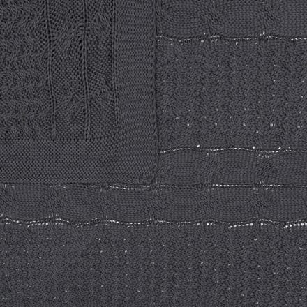 FETHIYE - Plaid - Donkergrijs - 140 x 170 cm - Katoen