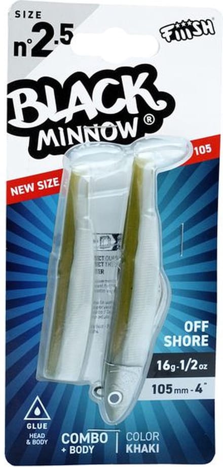 Fiiish Black Minnow N. 2.5 105mm 2X Combo Shad + Body 16Gram KHAKI