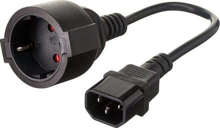 Adapterkabel C14 naar Schuko, 0,15 meter
