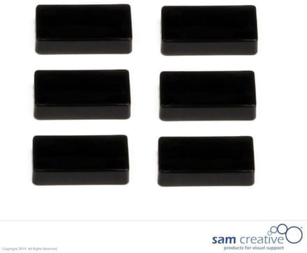 Sam Creative Whiteboard Magneten - Rechthoekig - 12x24 mm - Zwart - 6 stuks