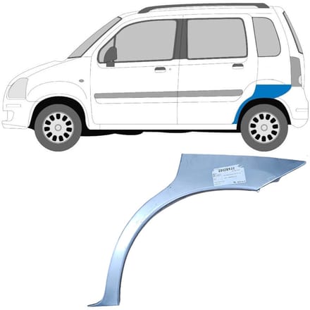 Reparatiepaneel achterspatbord voor Opel Agila 2001-2008 / Links