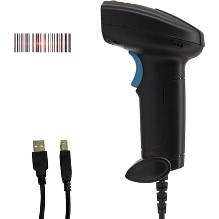 1D Barcode Scanner Handheld USB Bedrade Barcode Reader Handmatige Trigger/Automatisch Continue Scannen U-1 zwart