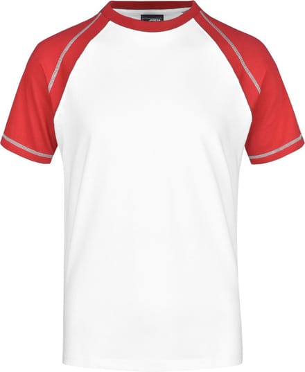 Heren t-shirt wit/rood 2XL
