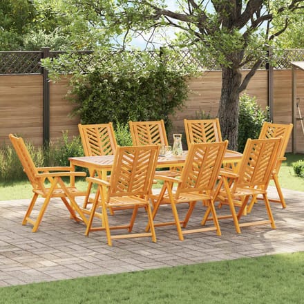 vidaXL - Tuinstoel - 8 - st - Bruin - Massief - Acacia - Hout
