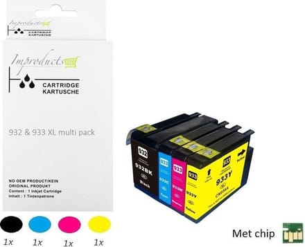 Improducts® Inkt cartridges - Alternatief Hp 932 XL 933 XL 932XL 933XL multi pack