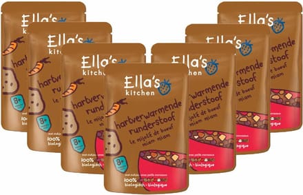 Ella's kitchen Hartverwarmende Runderstoof 8+ m 190 gr - 7x 190 gr - Voordeelverpakking