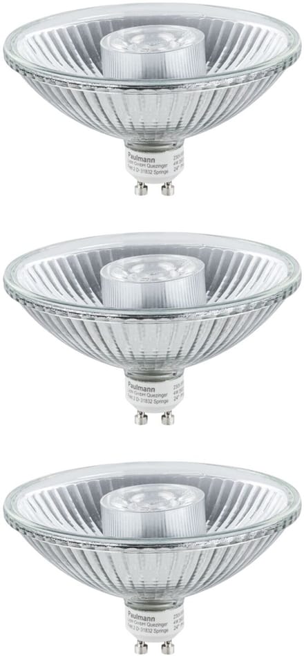 Set Standaard 230 V LED-reflector QPAR111 GU10 3x350lm 3x4W 2700K Alu