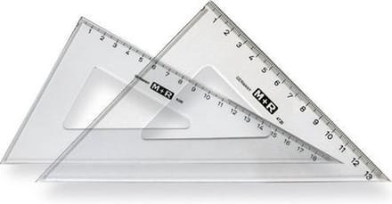 M+r Tekendriehoeken 13/18 Cm Transparant 2-delig