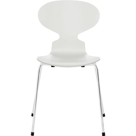 Fritz Hansen Ant Stoel - gelakt - wit - verchroomd