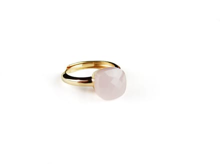 Ring in zilver geelgoud verguld model pomellato roze opaque