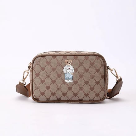 Schoudertas - Gobelinstof - Camera tas - Beige - monogram - Teddybeer - B-loved