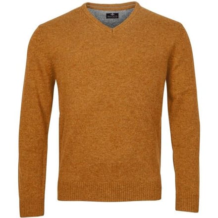 Baileys Trui Lambswool V-Neck Single Knit Donker Goud / male