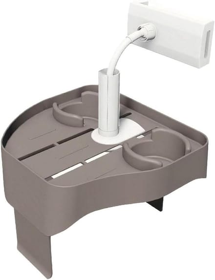Badkuipbak - Bad Accessoire Bad Dienblad - Ontspanning in Bad - Verstelbaar 3-in-1 - Universeel - Grijs