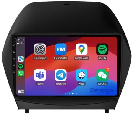 CarPlay autoradio geschikt voor Hyundai ix35 (2009–2015) | 9 inch | Android 16 | Draadloos Apple CarPlay & Android Auto | 2GB + 32GB | QuadCore processor | Denago DNG-A70 | 2025 model | 2009 2010 2011 2012 2013 2014 2015 | Bluetooth & Wifi