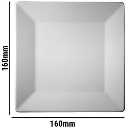 GGM Gastro (24 Stück) MAYA - Teller - flach & quadratisch - 160x160mm - Weiß Wit