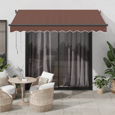 vidaXL - Uitschuifbare - luifel - Bruin - 350 - x - 250 - cm - Polyester