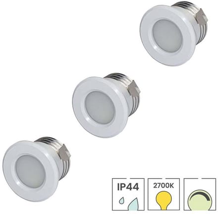 Lybardo - Inbouwspots extra klein 3-pack - 3W - Dimbaar - Warmwit Licht - Zaagmaat 28mm