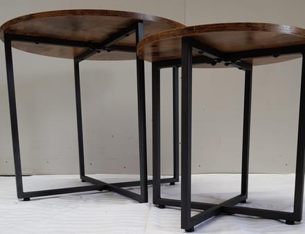 Set van 2 salontafels Virgo - bruin/zwart