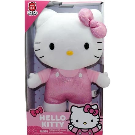 Pluche - GPTOYS - HELLO KITTY - HKT122 - Model roze gestippelde jurk - 30 cm - Vanaf 3 jaar