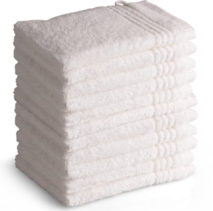 OUTLET BADTEXTIEL - set van 12 - Washandjes 16x21 cm - wit