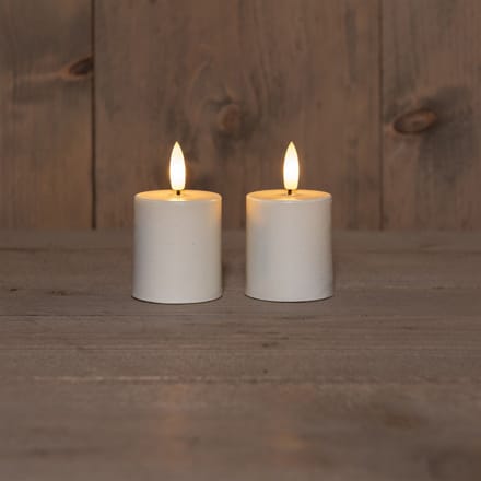 B.O.T. 2Pcs 3D Wick White Candle kaars 4,5X8 cm 2X2Aaa Anna's Colle...