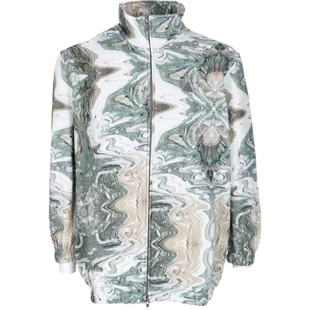Damessweatshirt met hoge hals, Swirl, oversized fleece met volledige ritssluiting, olijfgroen