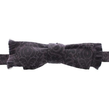 Dolce & Gabbana Grijs Zwart Wol Zijde Strikje