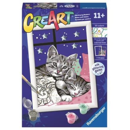 Ravensburger CreArt Sleepy Kitties - Schilderen op nummer voor kinderen