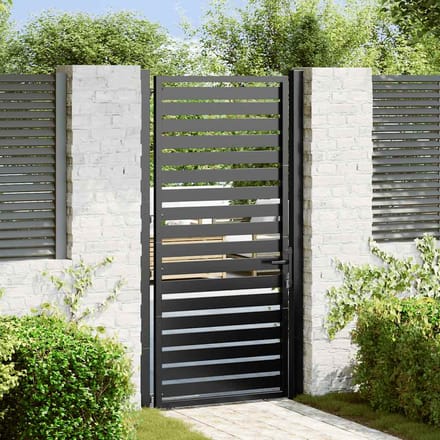 vidaXL - Tuinhek - afsluitbaar - 100x180 - cm - aluminium - zwart