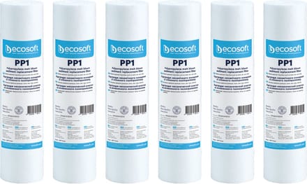 Ecosoft sedimentfilter - vuilfilter - 6 stuks - filtert tot 1 micron in Polyprophyleen - PP voor 10" filterhuis