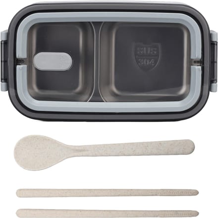 Bento Dozen 2 Laags 1400ml Lunchbox RVS Isolatie Lekdichte Afsluiting Compartimenten White