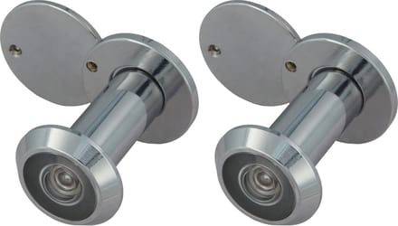 2x amig deurspion - messing - verchroomd - 160° zicht - voor deuren 35-60 mm