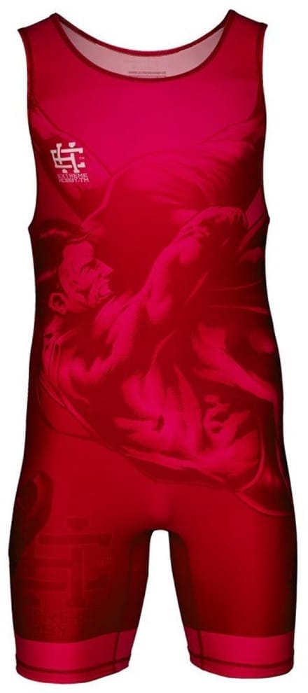 Extreme Hobby Wrestling - Kinder worstelpak - Elastische lycra - Slijtvast - Rood maat 140