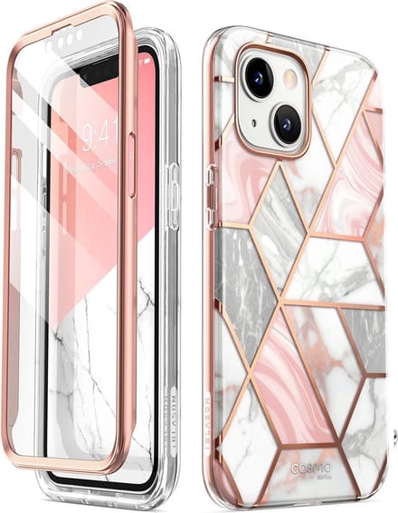 Supcase Cosmo Case Marble hoesje geschikt voor iPhone 14 Pro - rose gold